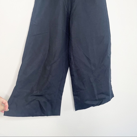 Linen Black Wide Leg Pants - Picture 8 of 14